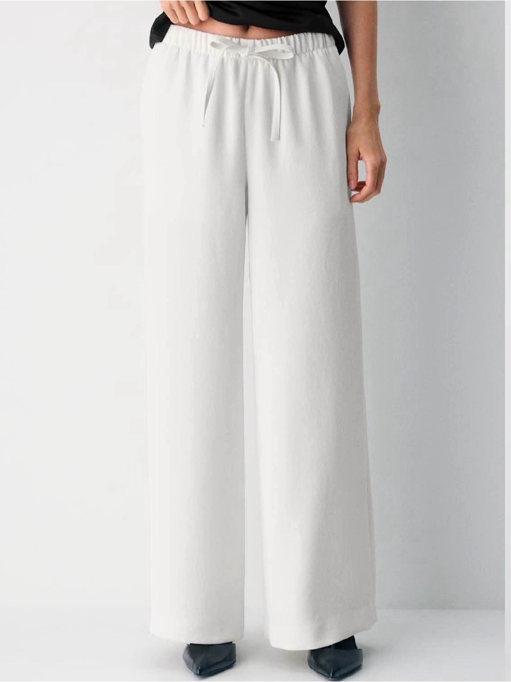 Aritzia Babaton Women’s Lodge Wide-Leg Drawstring Pants Light Birch Sz XS
